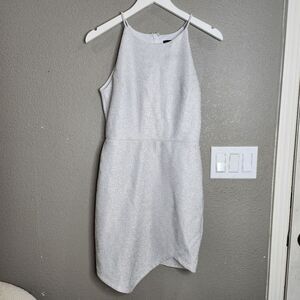 Topshop Silver Silver Shiny Mini Dress